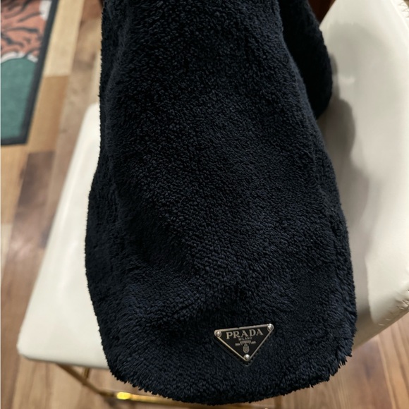 PRADA logo tote terry cloth black - Picture 4 of 10